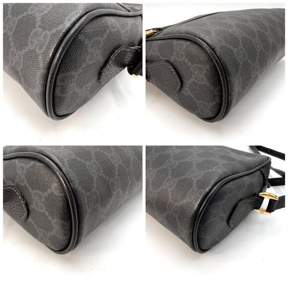 Gucci GG Vintage Ophidia Sherry Line Crossbody Bag Leather Black Purse - Picture 8 of 13